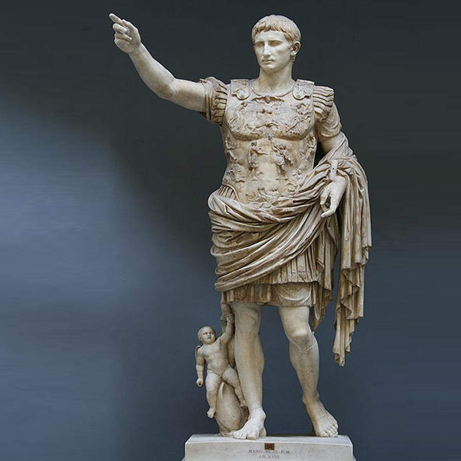 La statua di Augusto nel Museo Chiaramonti nei Musei Vaticani a Roma